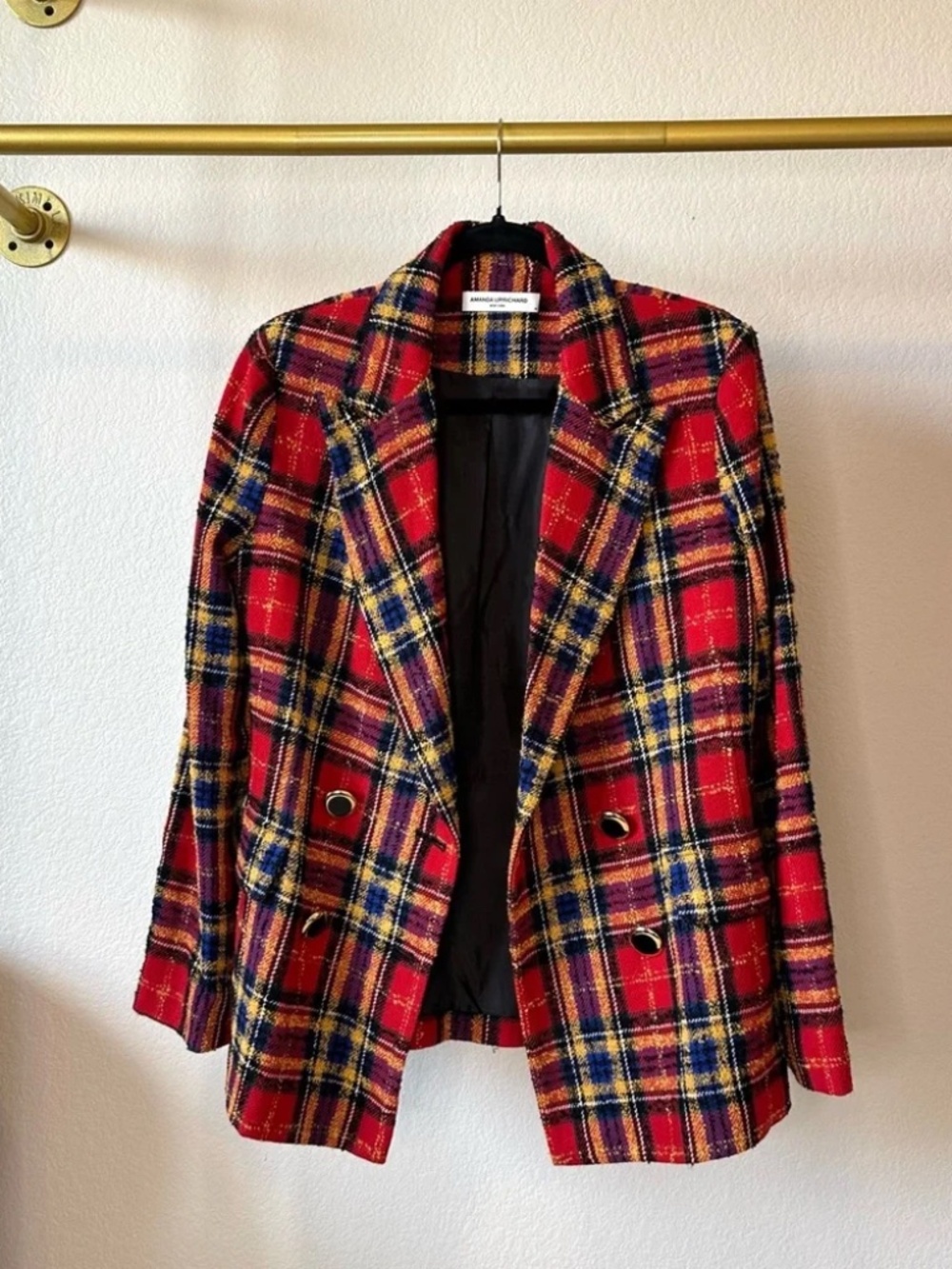 Amanda Uprichard Winters Tweed Plaid Blazer in Scotland Check - Picture 6 of 7